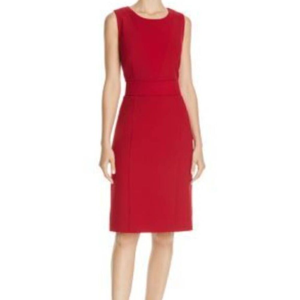 Hugo Boss Dirasana Sheath Dress In Red sz 4